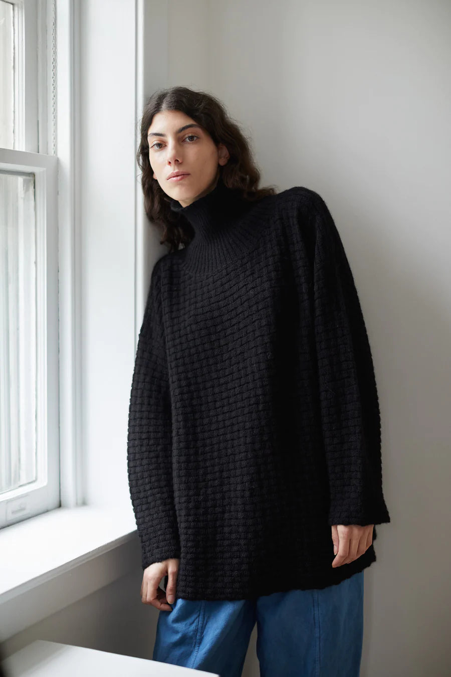 Lattice Turtleneck - Onyx