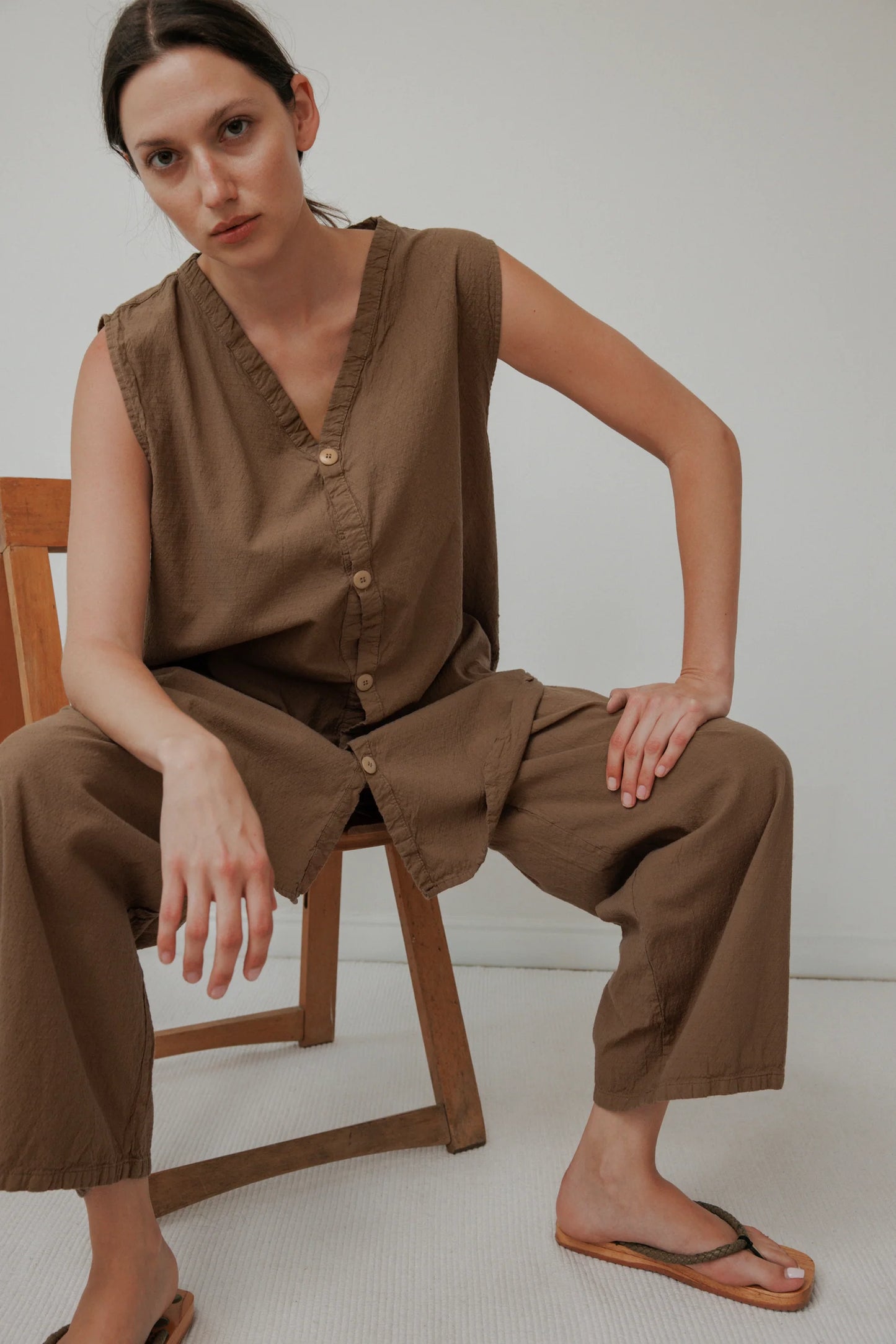 Wide Trousers - Sepia