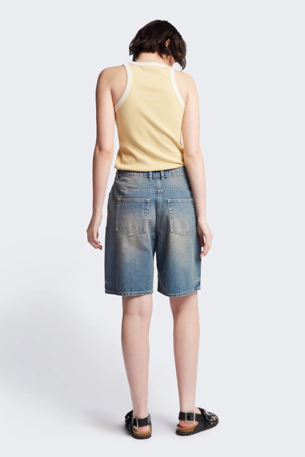 Flux Racer Back Tank - Butter w Ecru Bind