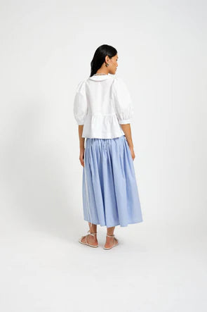Lucille Skirt - Blue Pinstripe