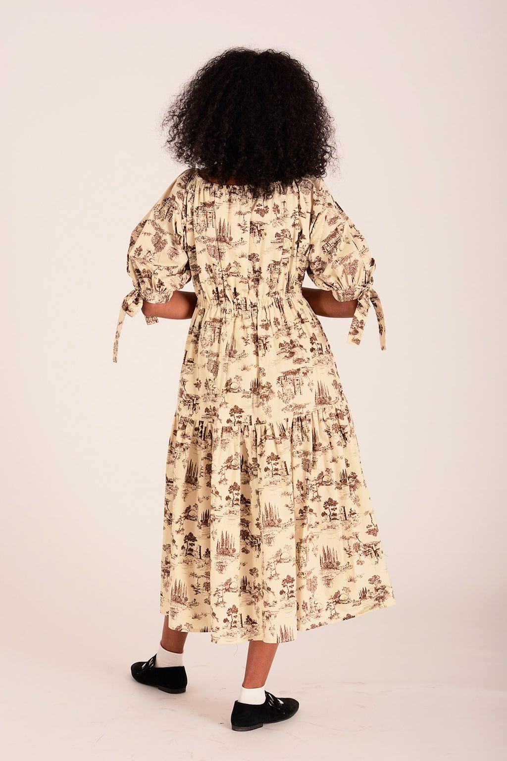 Jolen Dress - Brown Toile De Jouy