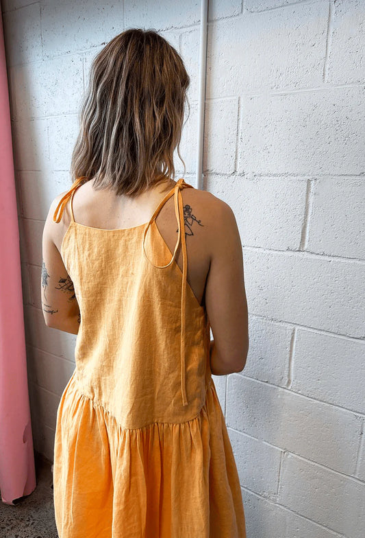 Tig Dress - Melon Linen