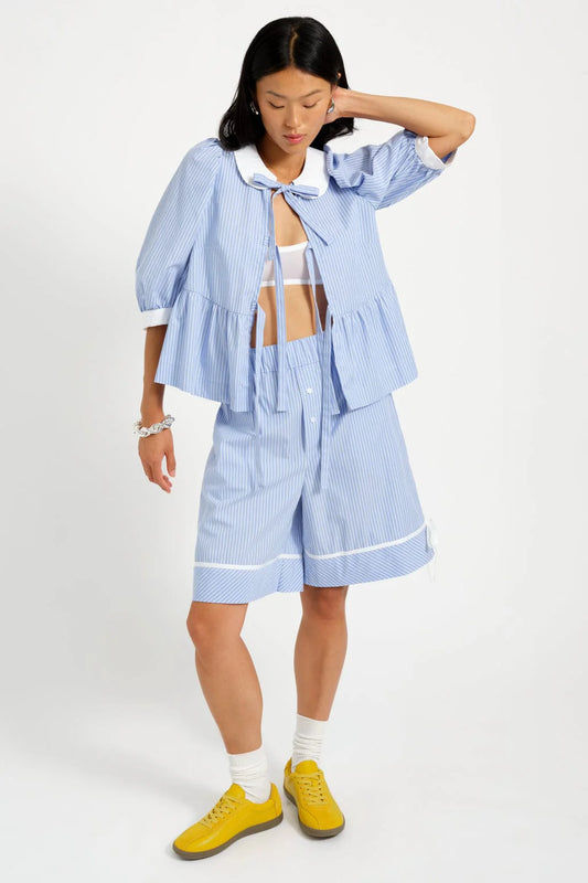 Bauer Short - Blue Pinstripe