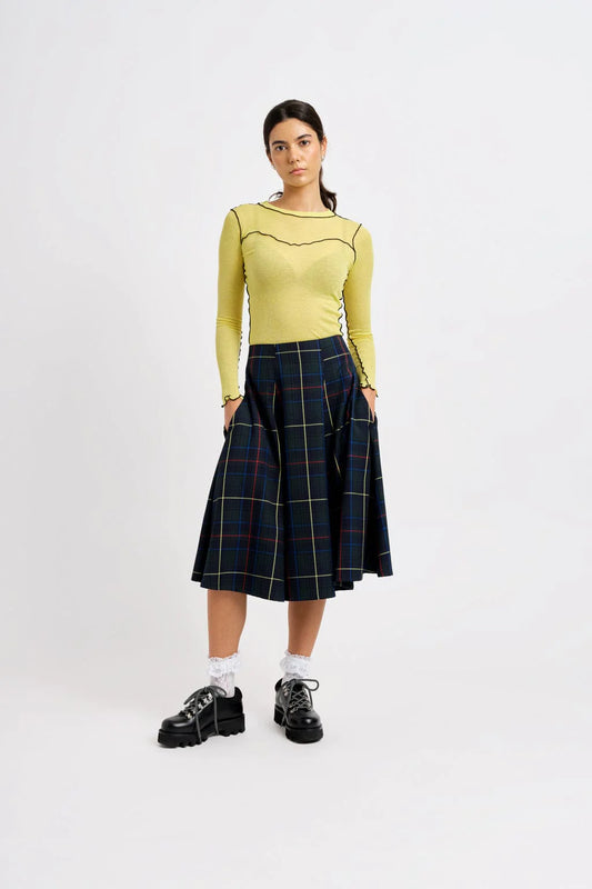 Berkely Skirt - Green Plaid