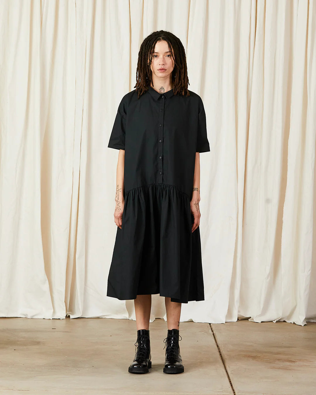 Collared Dress - Black