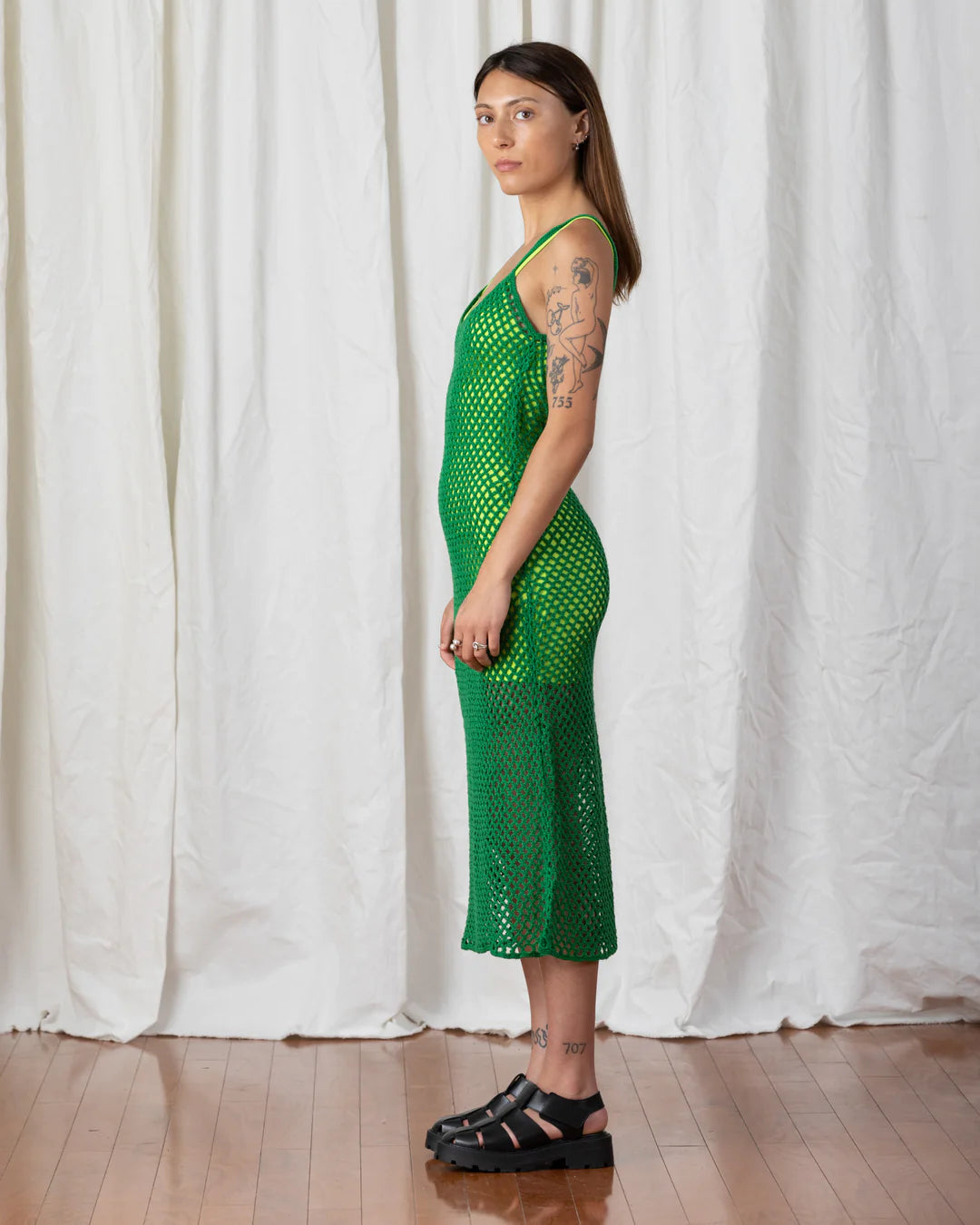 Crochet Dress - Kelly Green