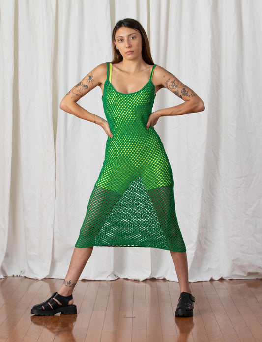 Crochet Dress - Kelly Green