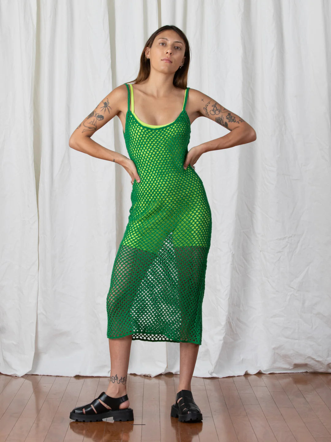 Crochet Dress - Kelly Green
