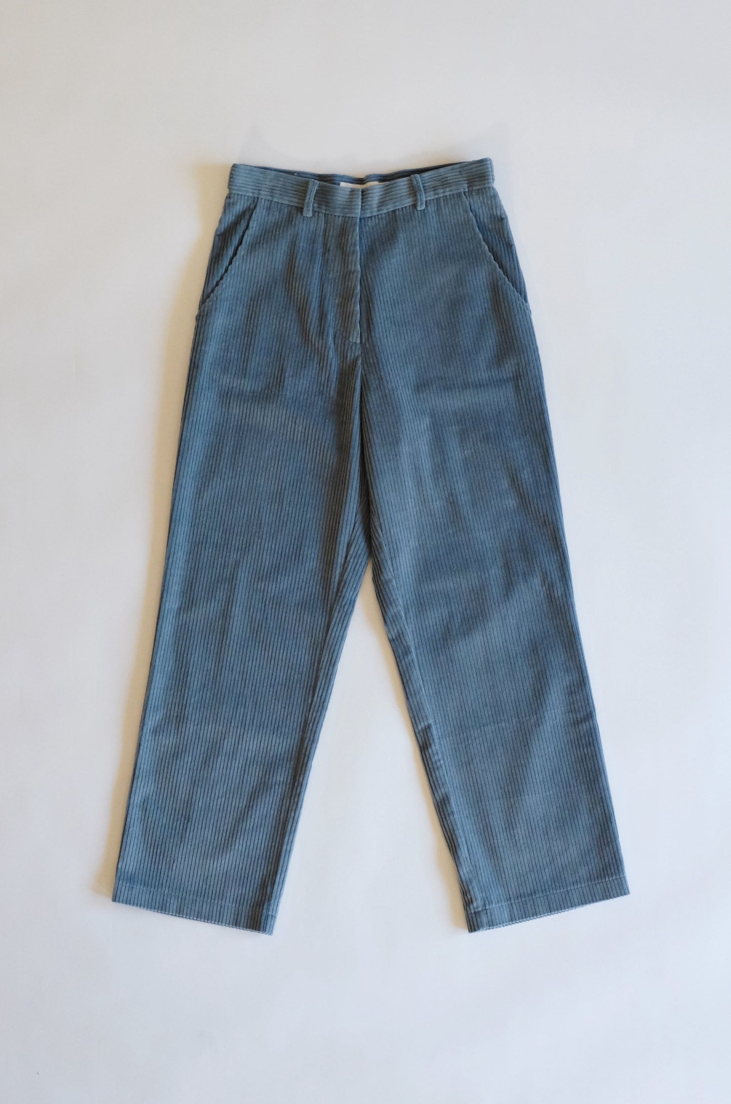 Corduroy Straight Leg Pants- Light Blue