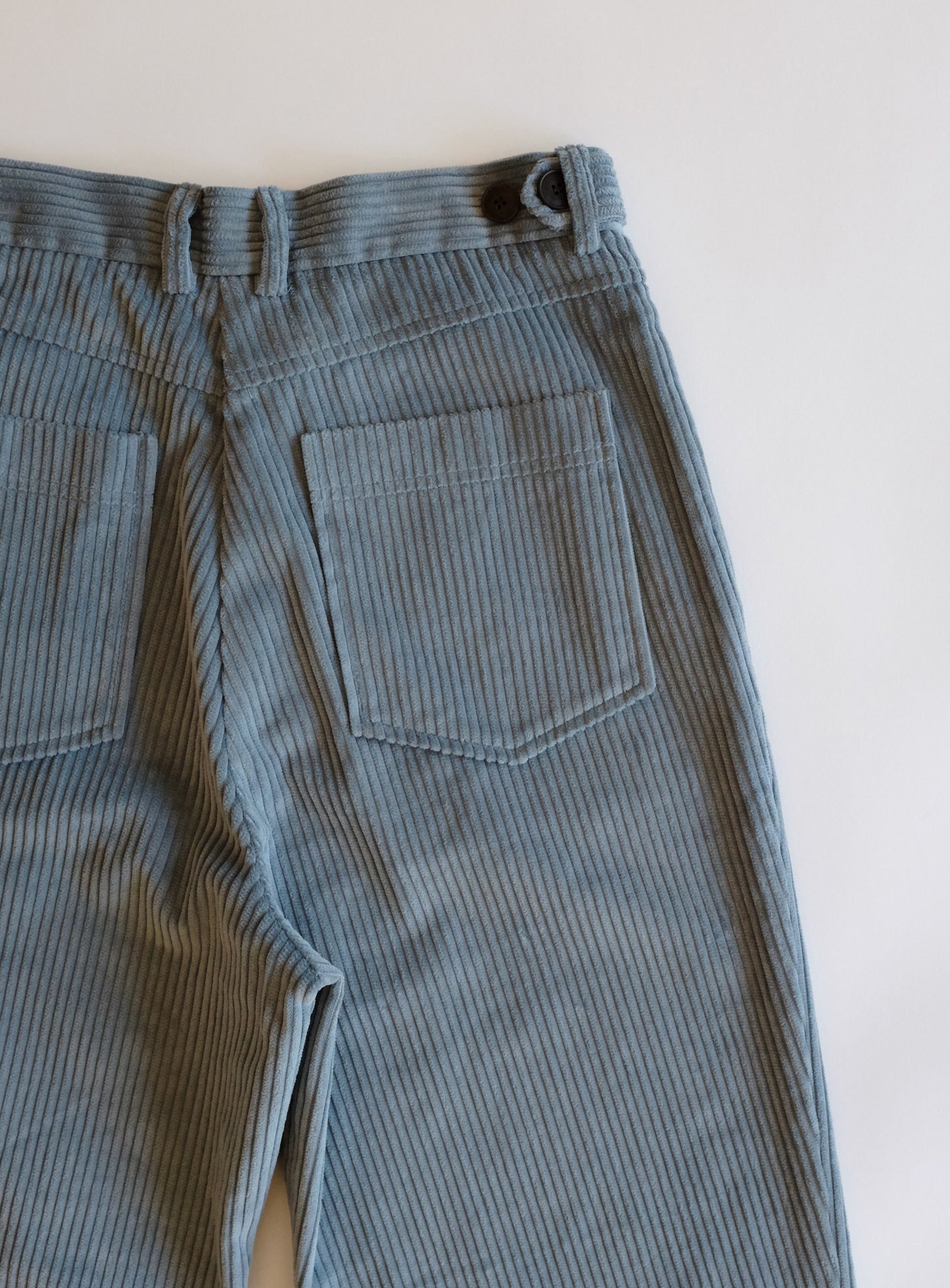 Corduroy Straight Leg Pants- Light Blue