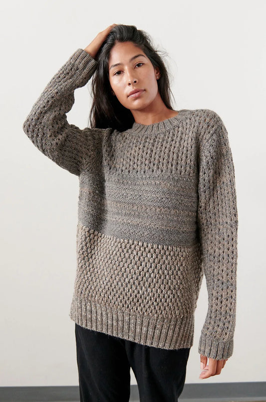 Mixed Stitch Pullover - Pebble