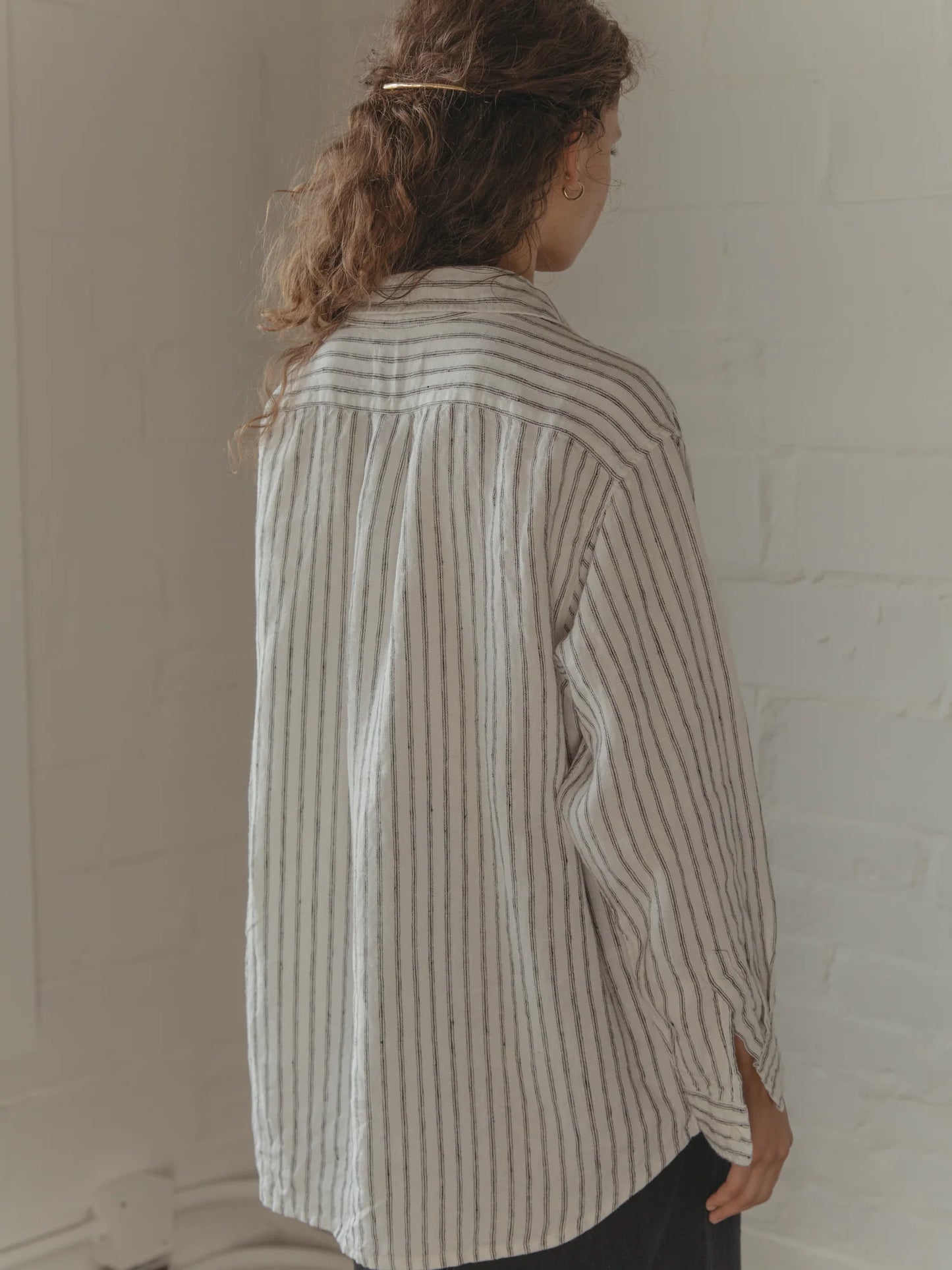 Britta Shirt - Linen Vintage Stripe