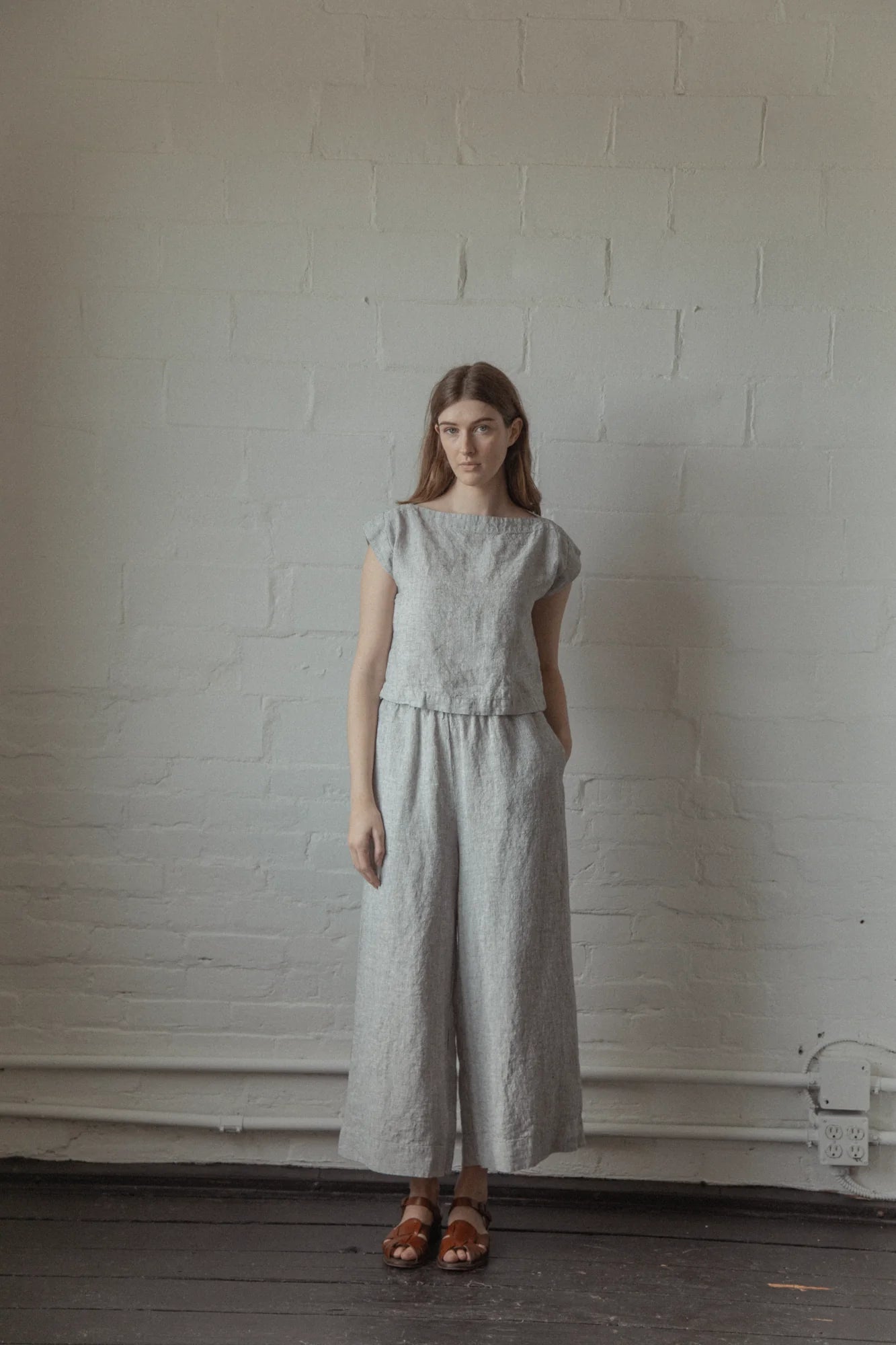 Ines Pant - Charcoal Stripe