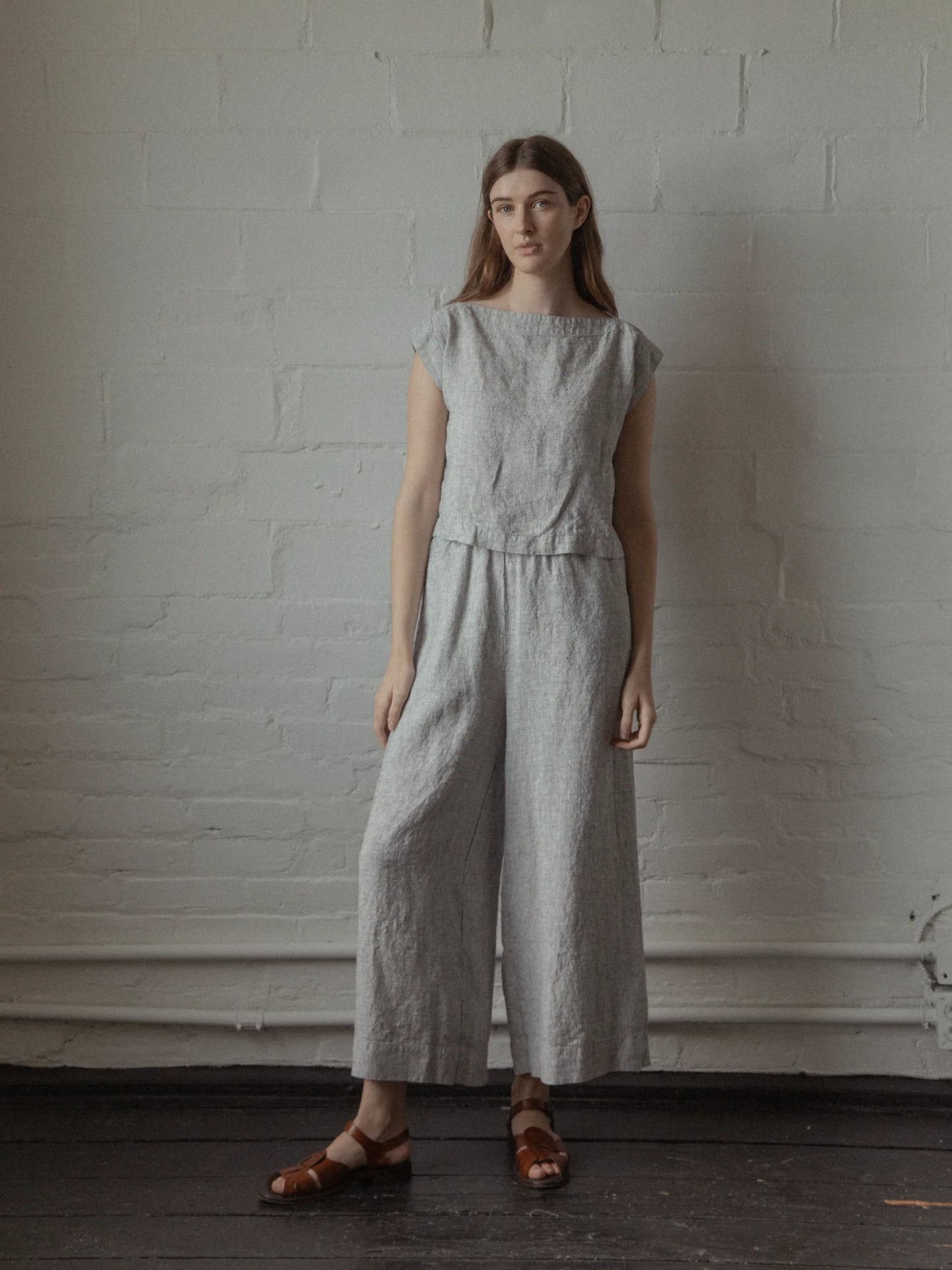 Ines Pant - Charcoal Stripe