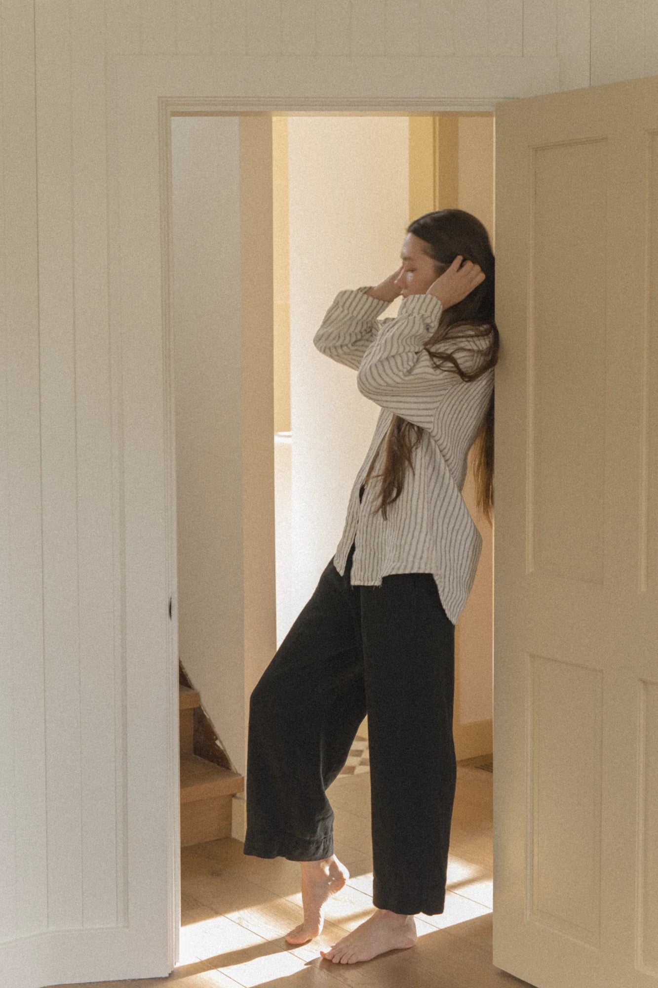 Britta Shirt - Linen Vintage Stripe