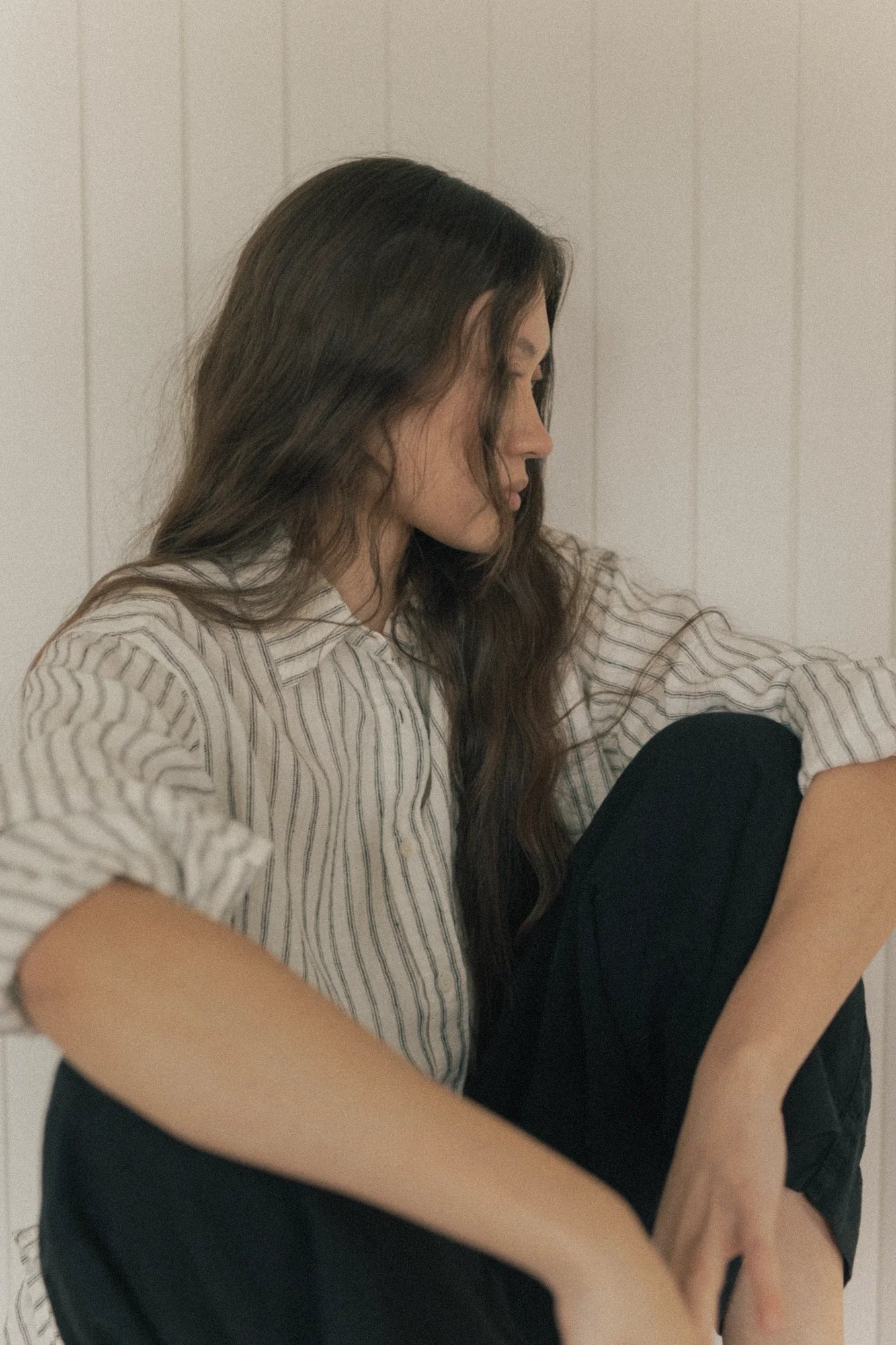 Britta Shirt - Linen Vintage Stripe