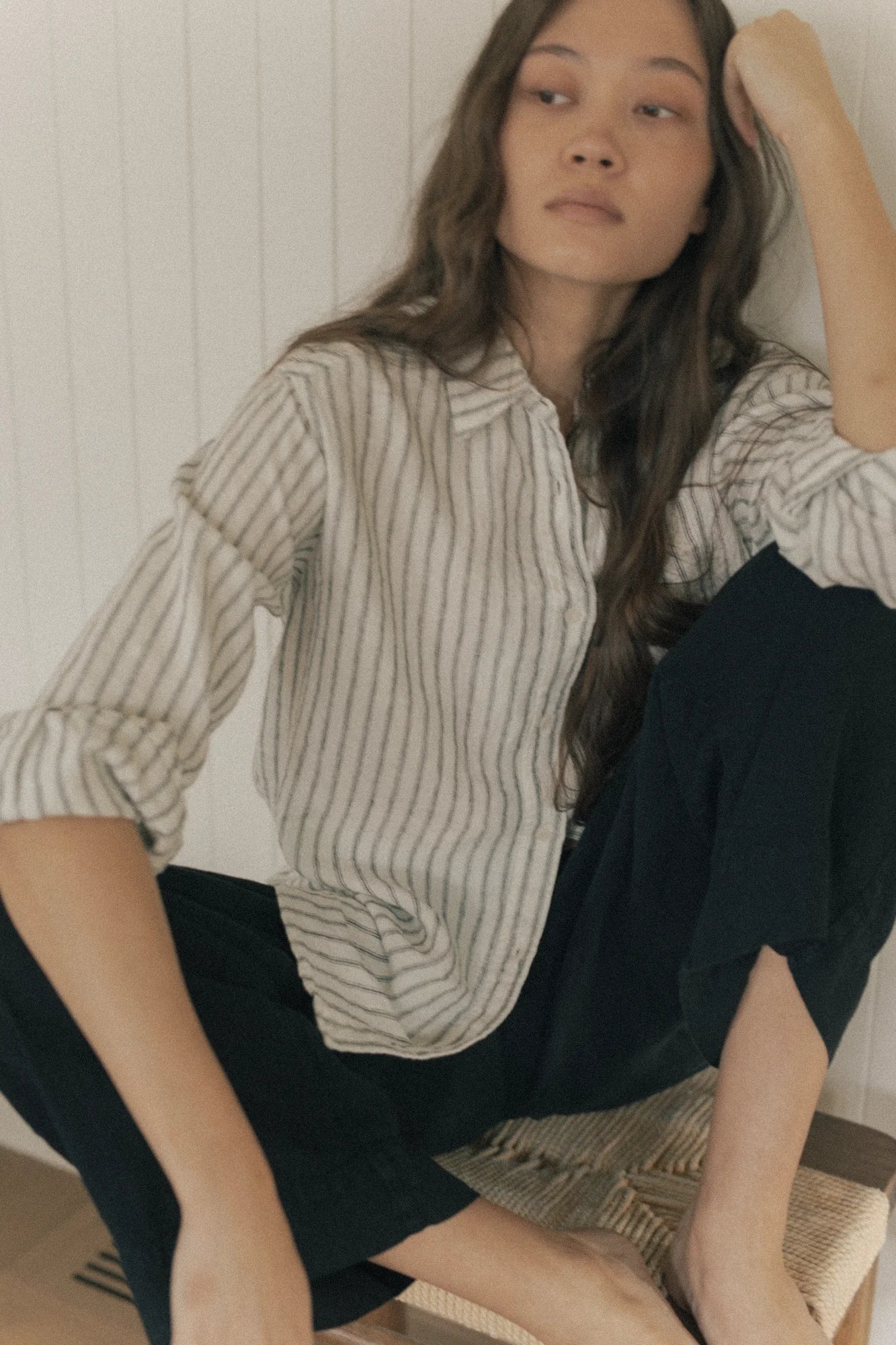 Britta Shirt - Linen Vintage Stripe