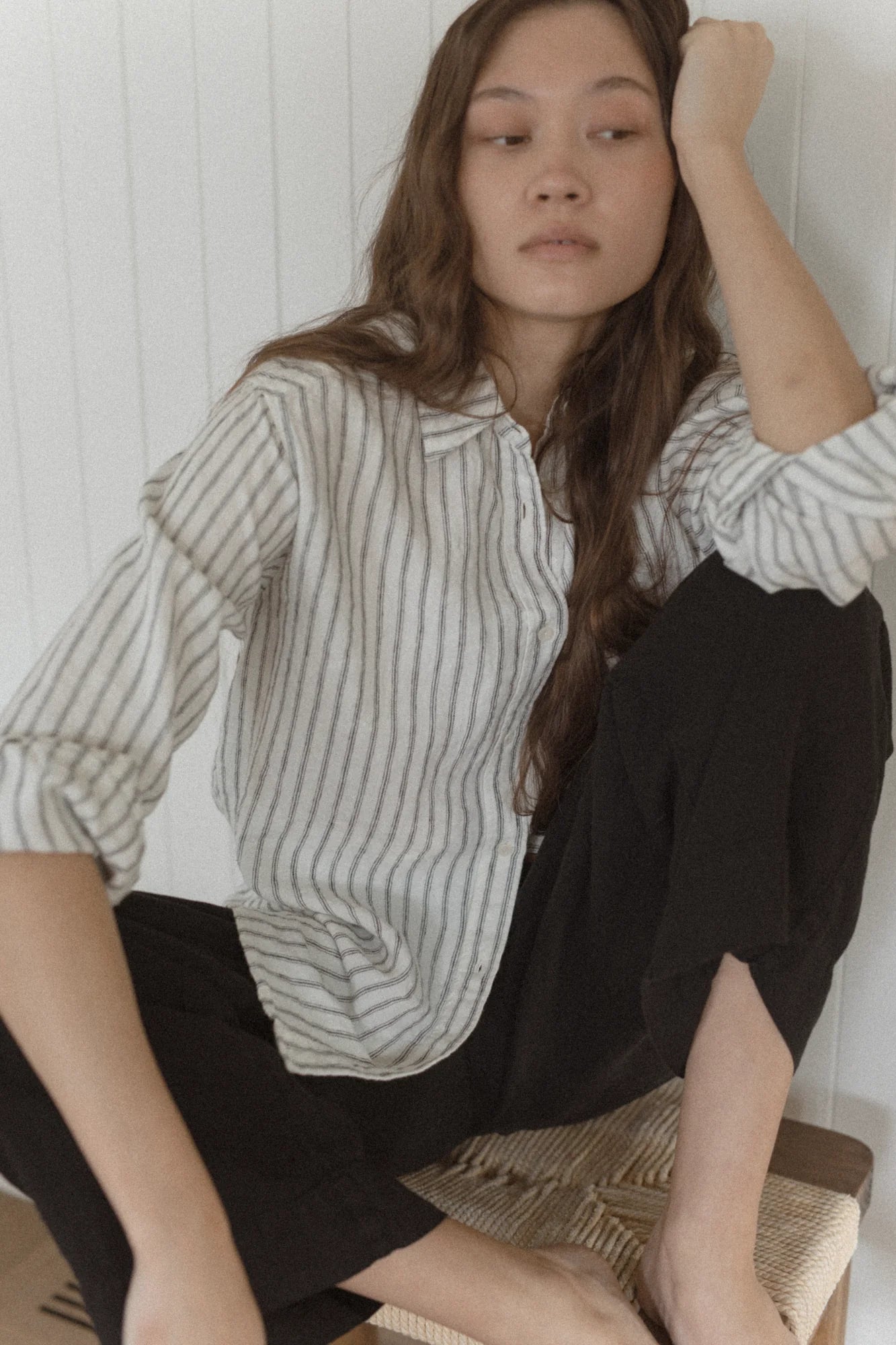 Britta Shirt - Linen Vintage Stripe