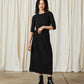 Knit Pleated Midi Skirt - Black