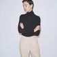 Roll Neck Jersey Top - Black