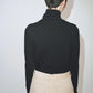 Roll Neck Jersey Top - Black