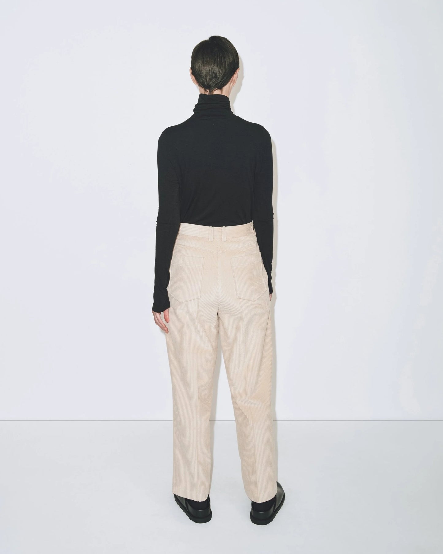 Roll Neck Jersey Top - Black