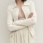 Ribbed Short Cardigan - Ivory