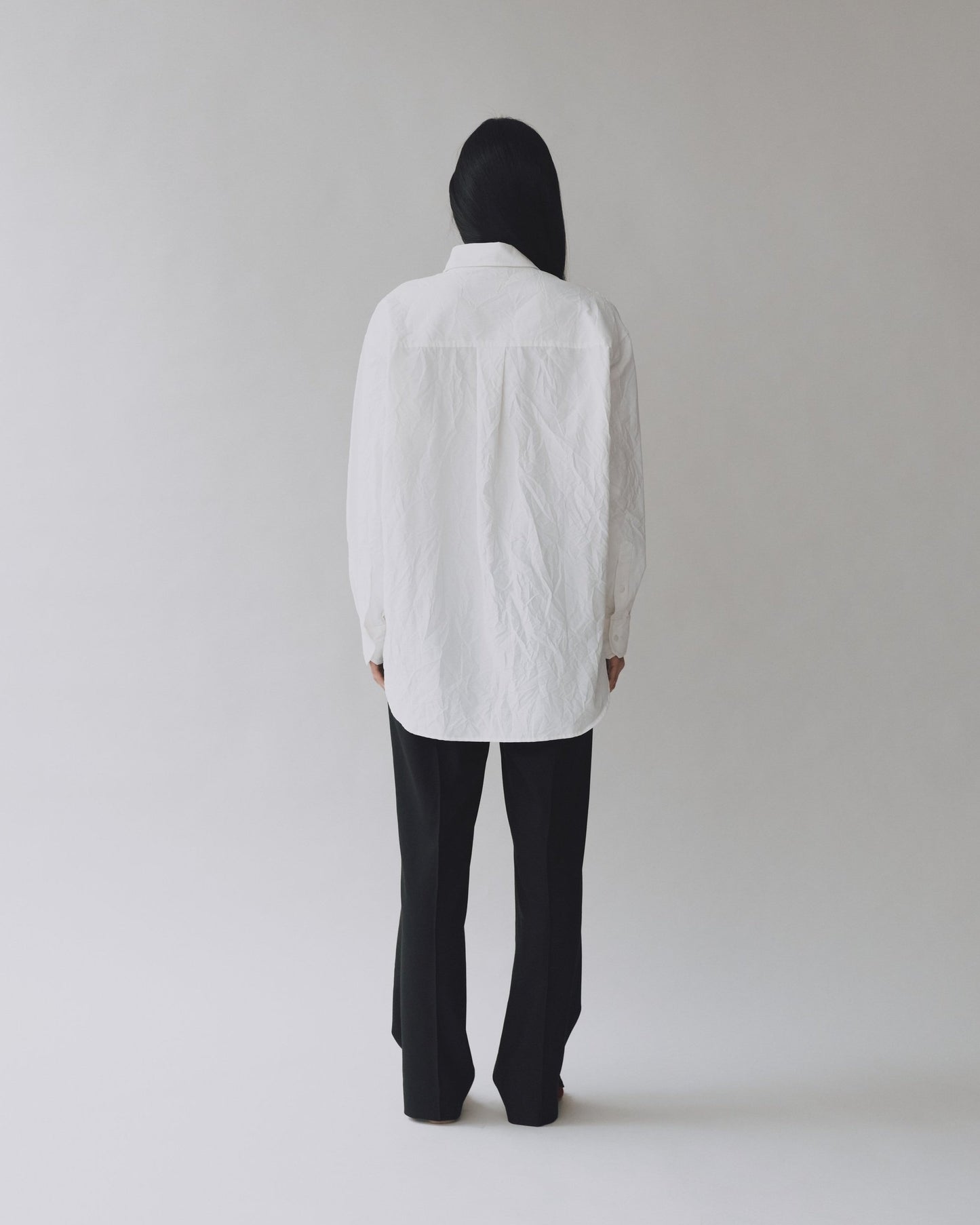 Crinkled Oversized Shirt - White