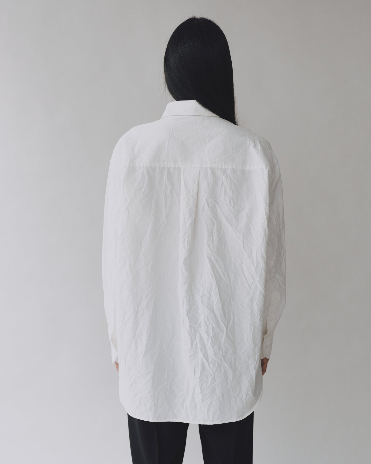 Crinkled Oversized Shirt - White