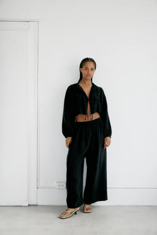 The Trouser - Black Linen