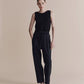 Boat Neck Knit Tank - Black