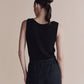 Boat Neck Knit Tank - Black