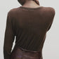 Wool Tencel Crew Neck - Brown
