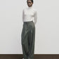 Wool Blend Wide Leg Pant - Gray