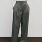 Wool Blend Wide Leg Pant - Gray