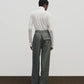 Wool Blend Wide Leg Pant - Gray