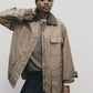 Contrast Collar Work Jacket