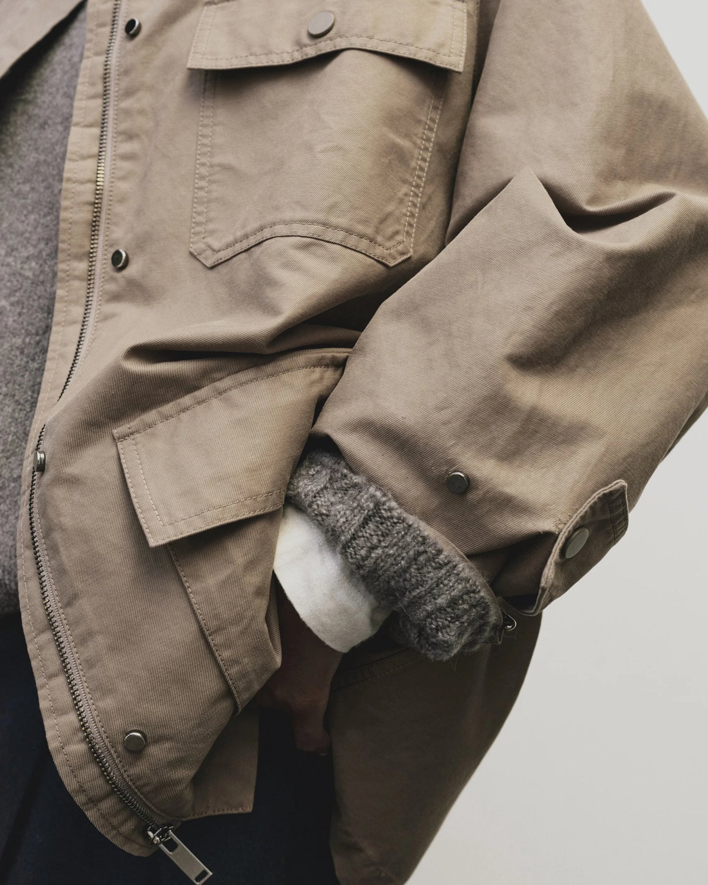 Contrast Collar Work Jacket