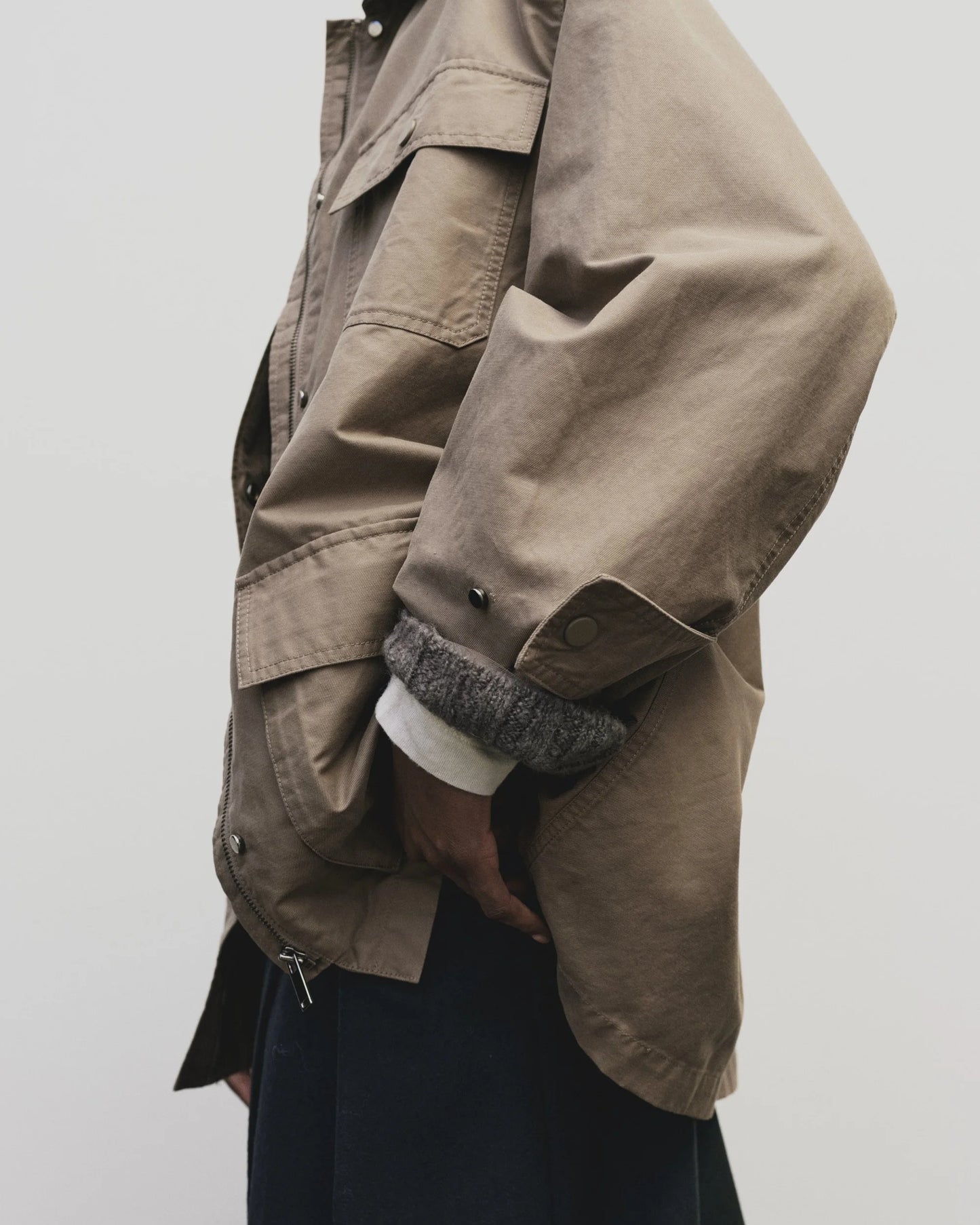 Contrast Collar Work Jacket