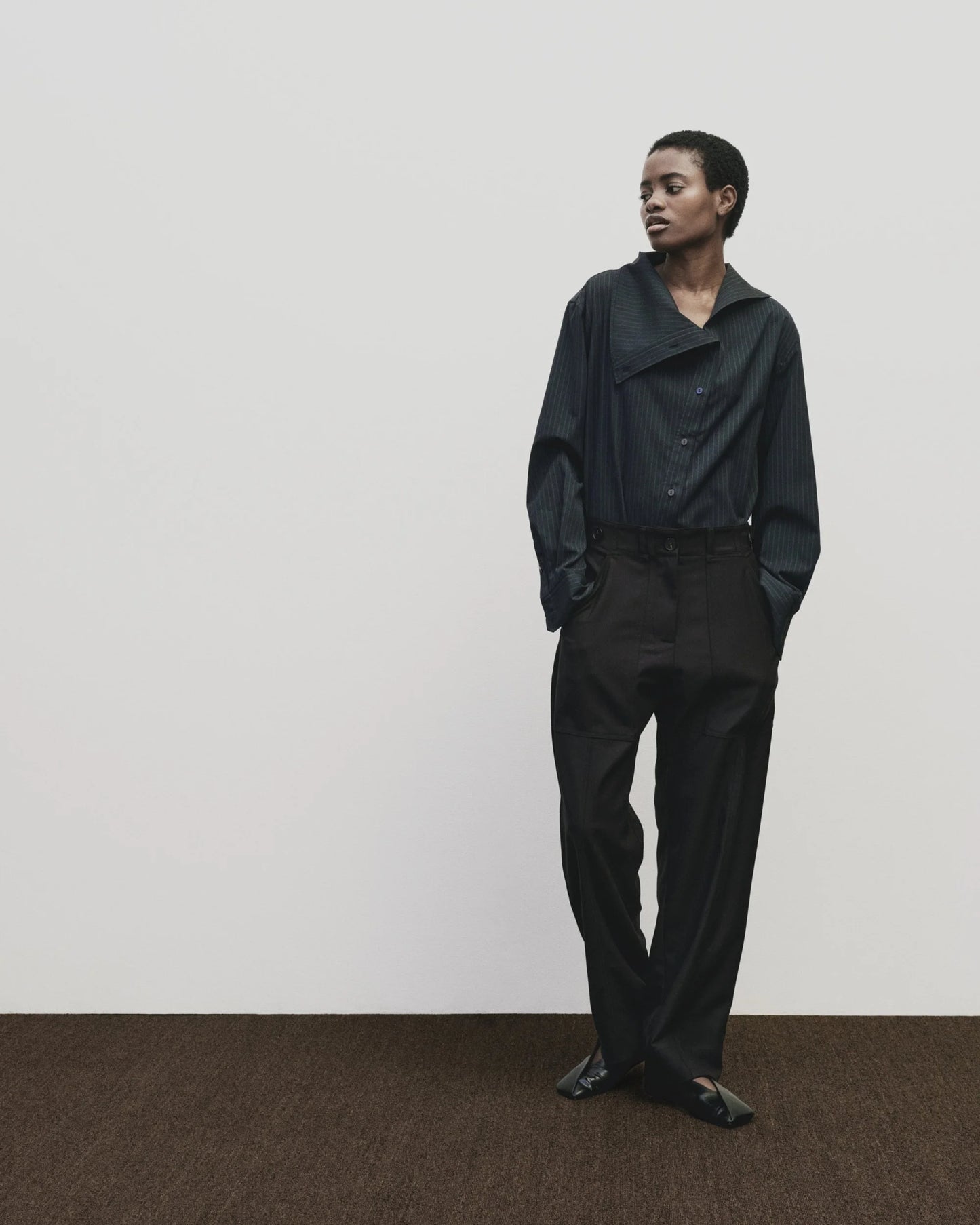 Wool Blend Workwear Pant - Navy