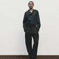 Wool Blend Workwear Pant - Navy