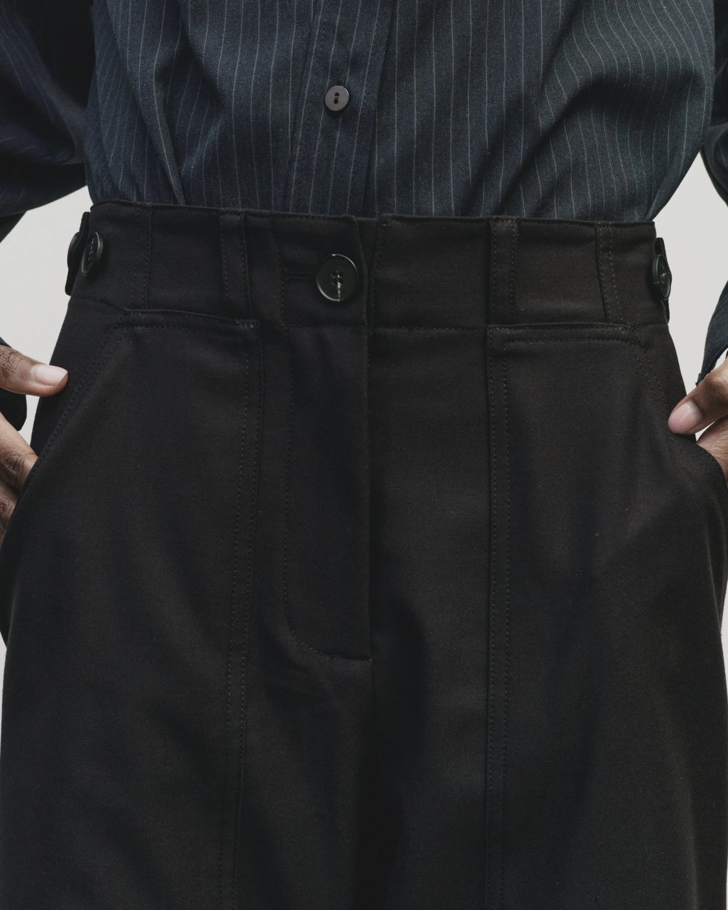 Wool Blend Workwear Pant - Navy