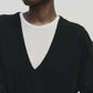 Cashmere Blend V-Neck Knit - Black