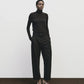 Roll Neck Jersey Top - Black