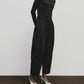 Roll Neck Jersey Top - Black