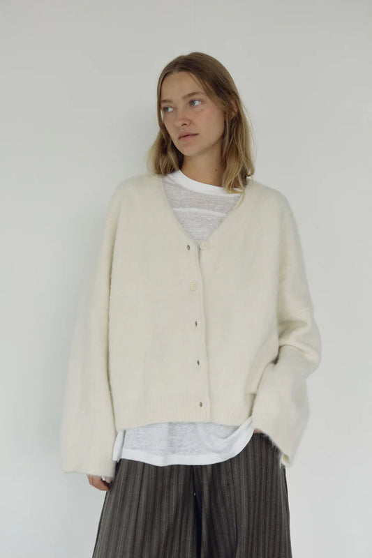 The V-Neck Cardi - Milk