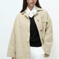 Linen Blend Work Jacket - Beige