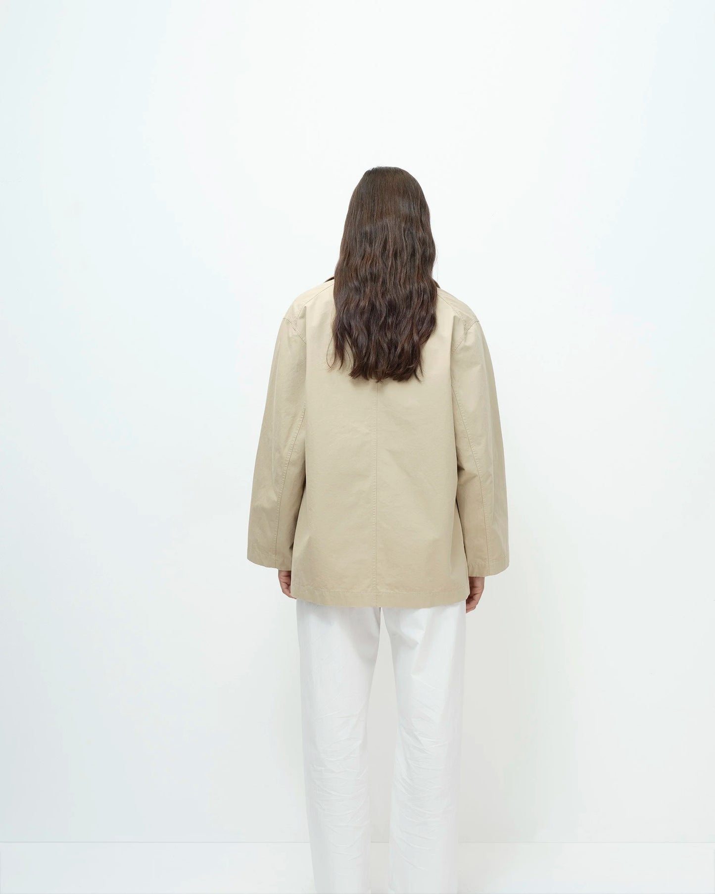 Linen Blend Work Jacket - Beige