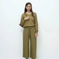 Linen Blend Cropped Pants
