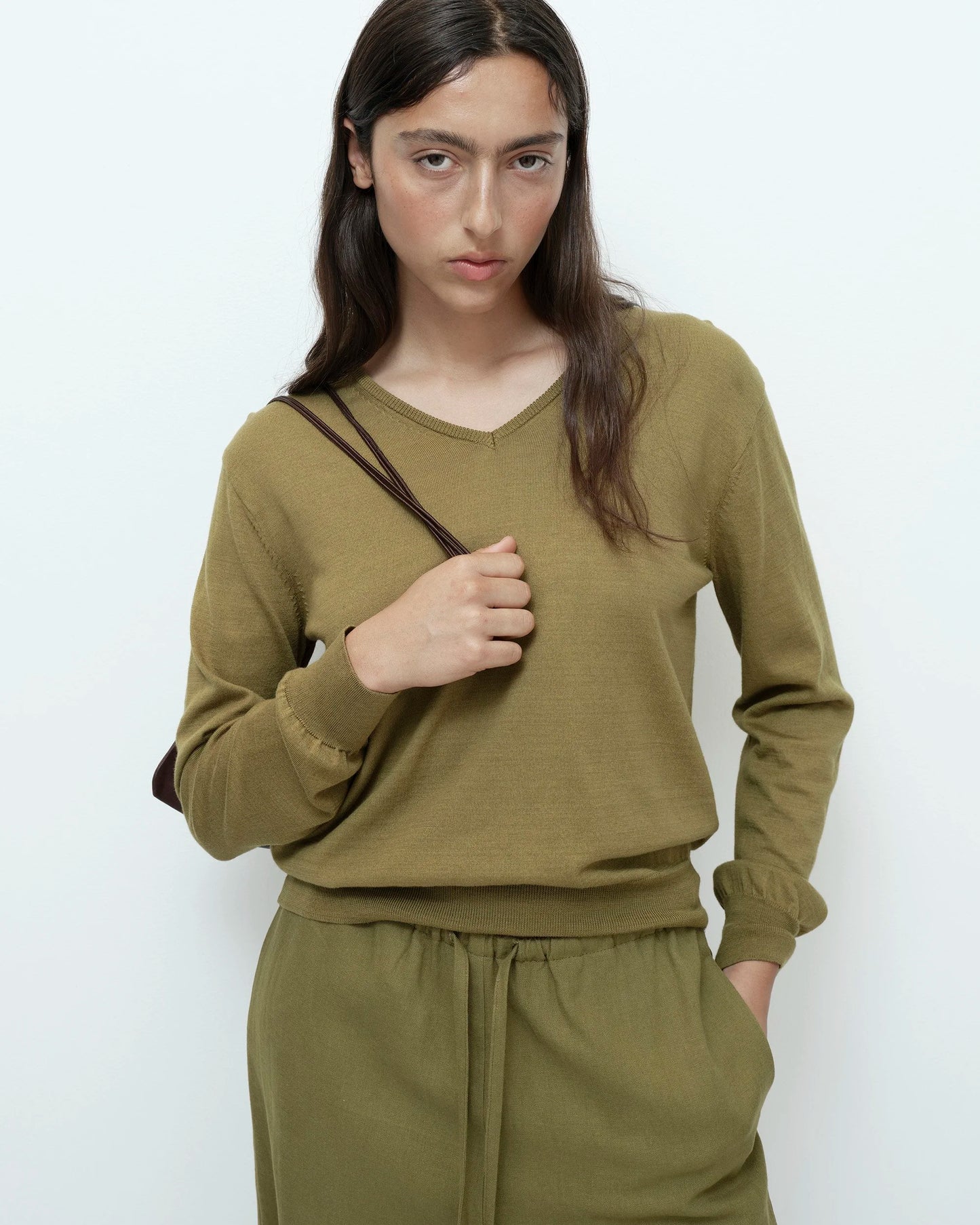 Linen Blend Cropped Pants